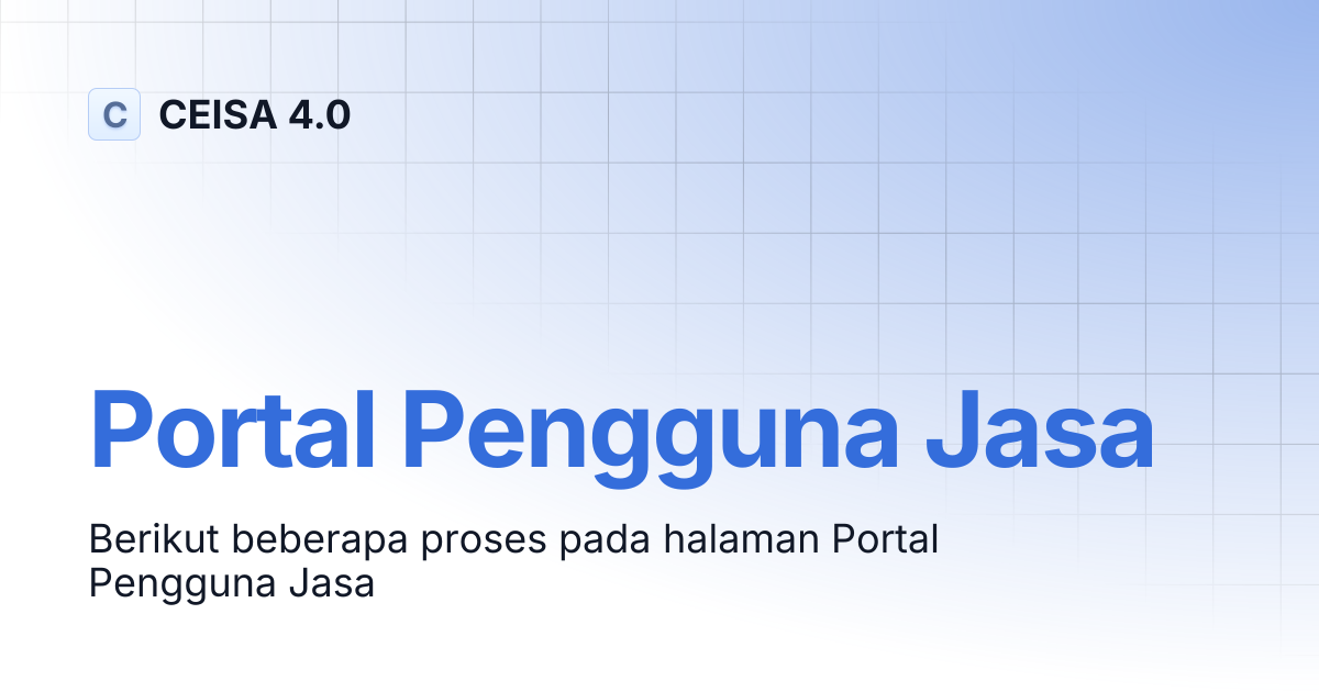 Portal pengguna jasa ceisa 4 0